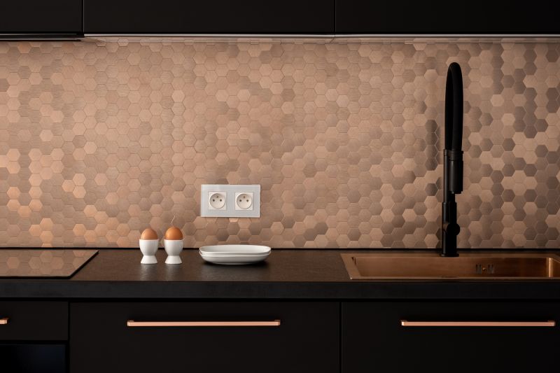 Copper Backsplash Installation