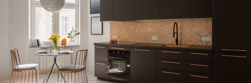 Copper Backsplash in Modern Kitchen