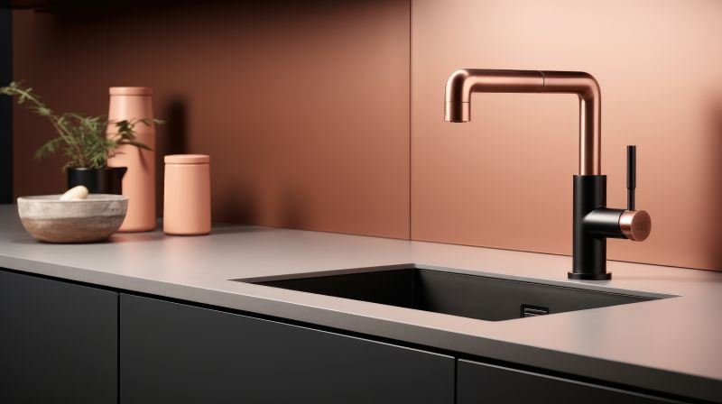 Copper Backsplash Installation